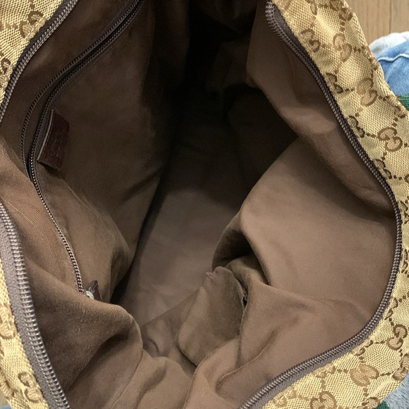 Authentic Gucci original GG web stripe tote handbag brown canvass - Picture 8 of 9